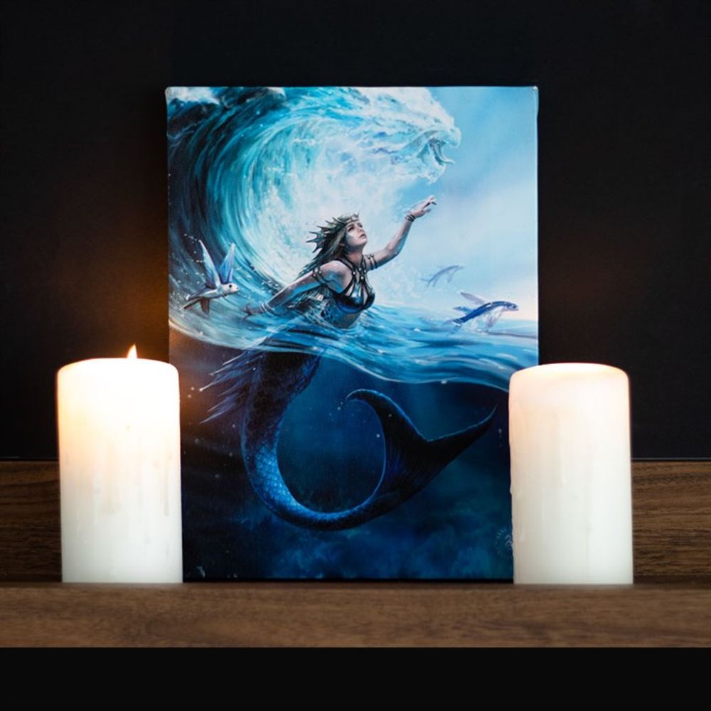 Water Element Sorceress Canvas Plaque by Anne Stokes