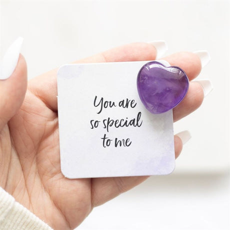 You Are Special to Me Amethyst Crystal Heart in a Bag - at Gift Moments