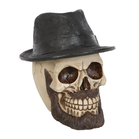 Skull Ornament with Trilby Hat - at Gift Moments