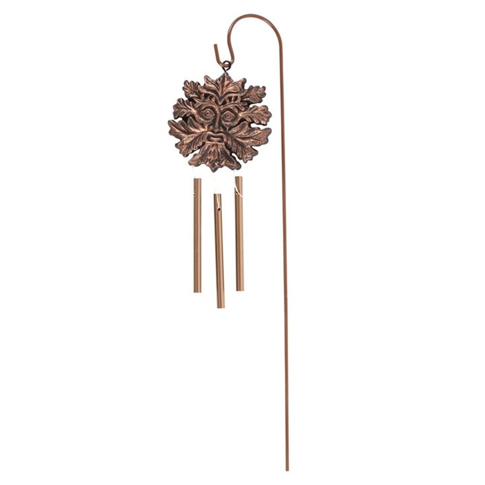 Bronze Effect Green Man Windchime Stake - Wind Chimes at Gift Moments