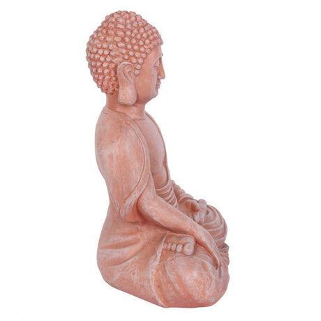 Terracotta Effect 52cm Sitting Garden Buddha - at Gift Moments