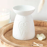 White Ceramic Angel Wings Oil Burner - Oil & Wax Burners at Gift Moments