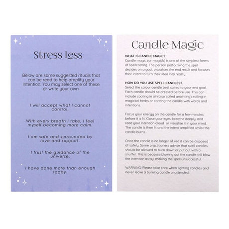 Pack of 12 Stress Less Spell Candles - Candles at Gift Moments