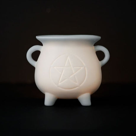 White Pentagram Cauldron Oil Burner - Oil & Wax Burners at Gift Moments