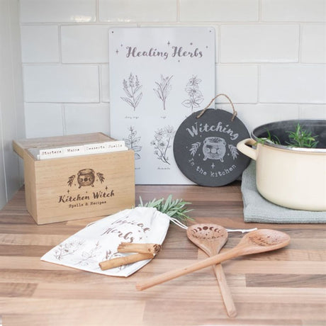 Kitchen Witch Wooden Recipe Box - at Gift Moments