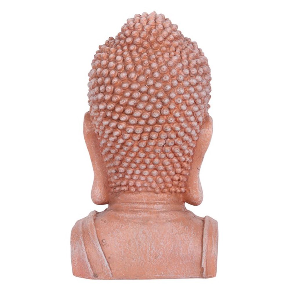 Terracotta Effect Buddha Head Ornament 41cm - Garden Ornaments at Gift Moments