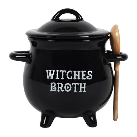 Witches Broth Cauldron Soup Bowl with Broom Spoon - Bowls at Gift Moments