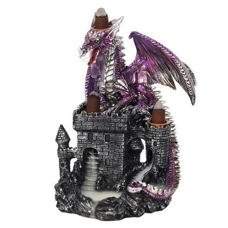 Purple Dragon on Castle Backflow Incense Burner - Incense Holders at Gift Moments