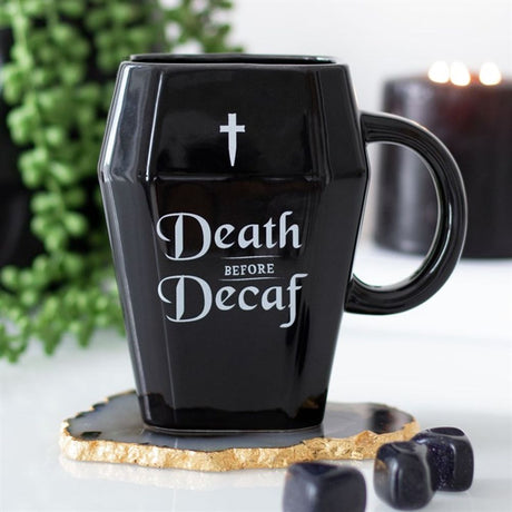 Death Before Decaf Coffin Mug - Mugs at Gift Moments