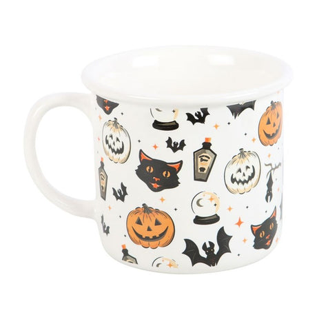 Spooky Cat and Pumpkin Print Mug - Mugs at Gift Moments