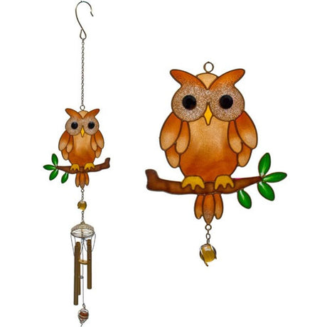 Brown Owl Windchime - Wind Chimes at Gift Moments