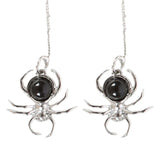 Black Obsidian Spider Threader Earrings - Jewellery at Gift Moments