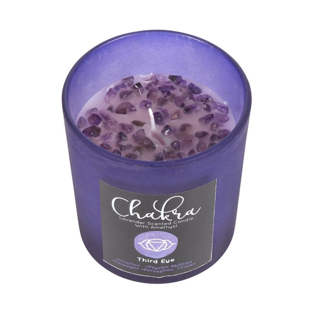 Third Eye Chakra Lavender Crystal Chip Candle - Candles at Gift Moments