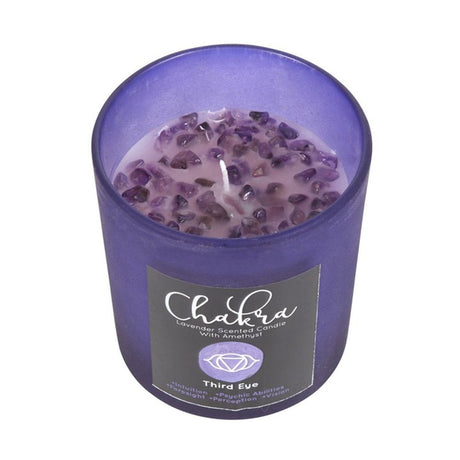 Third Eye Chakra Lavender Crystal Chip Candle - Candles at Gift Moments