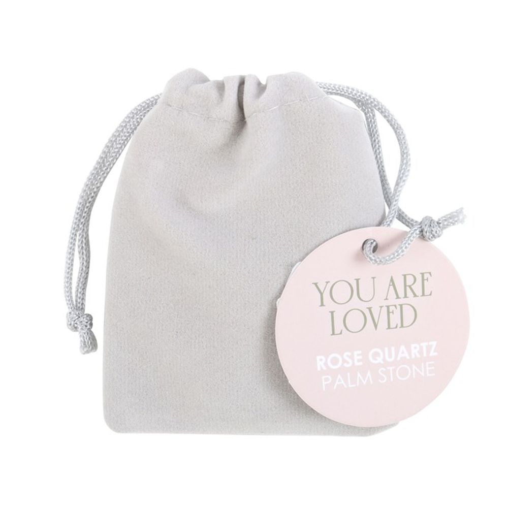 You Are Loved Rose Quartz Crystal Palm Stone - at Gift Moments