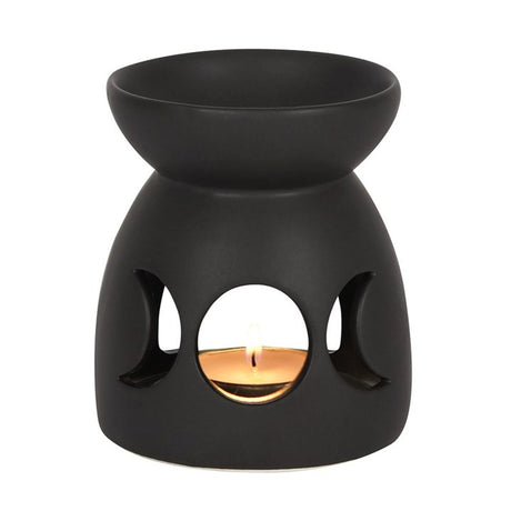 Black Triple Moon Cut Out Oil Burner - Oil & Wax Burners at Gift Moments