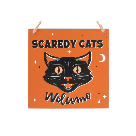 Scaredy Cats Welcome Hanging Sign - Signs & Plaques at Gift Moments