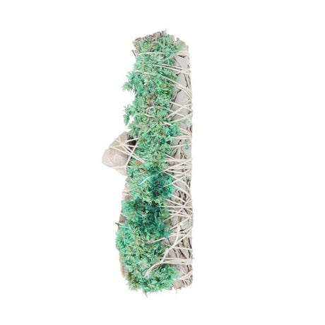 6in Ritual Wand Smudge Stick with White Sage, Abalone and Quartz - at Gift Moments