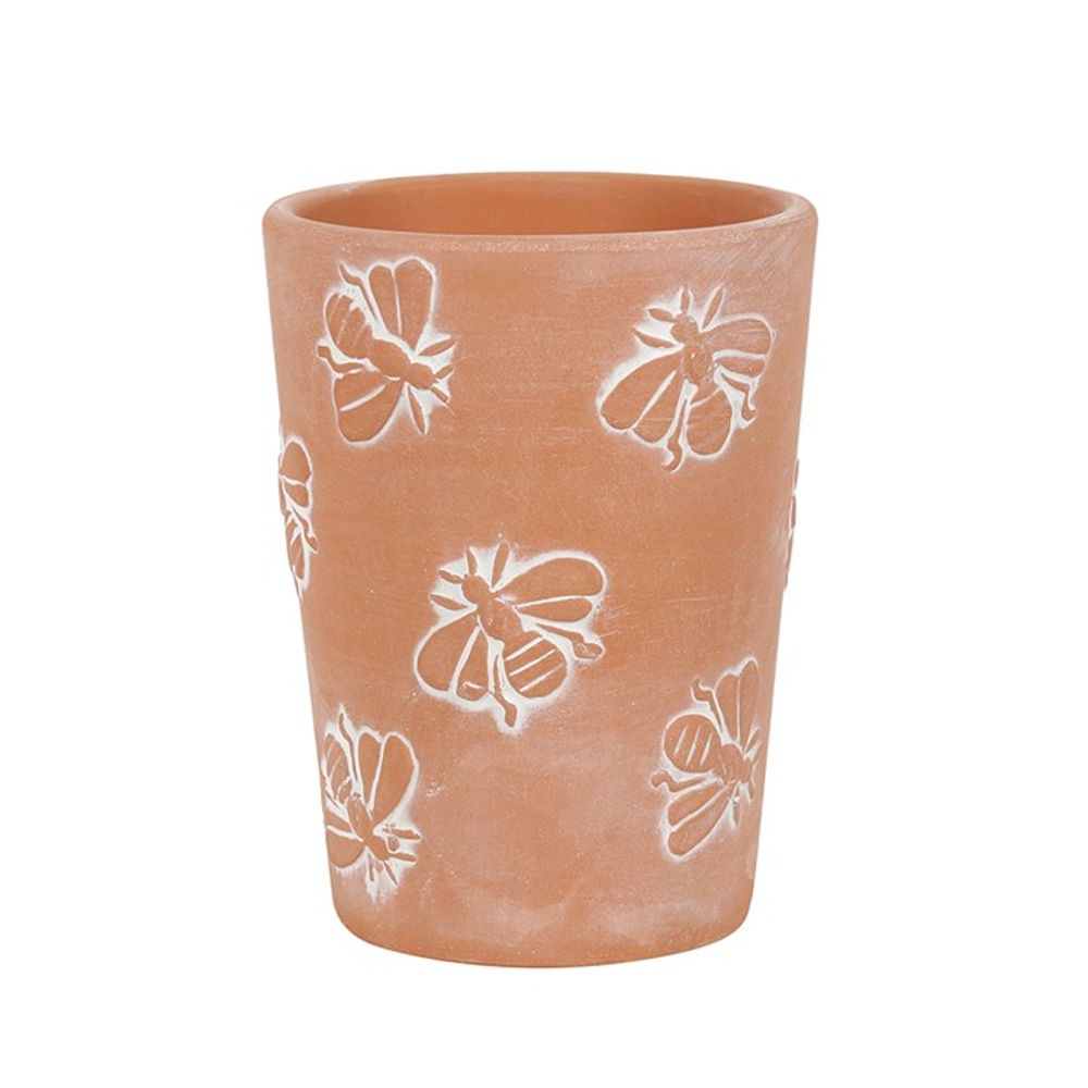 Small Terracotta Bee Pattern Plant Pot - Pots & Planters at Gift Moments