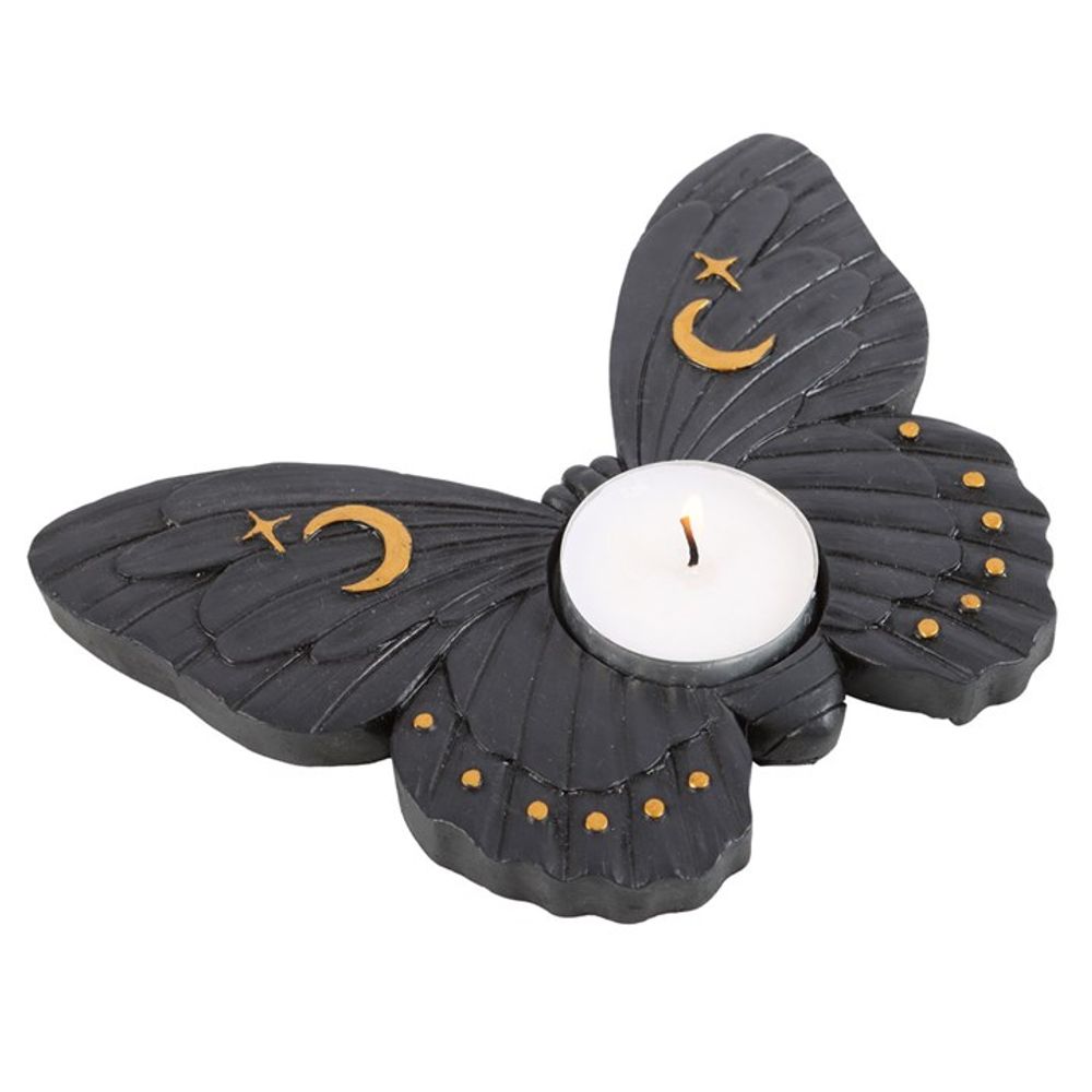 Black Moth Tealight Candle Holder - Candle Holders at Gift Moments