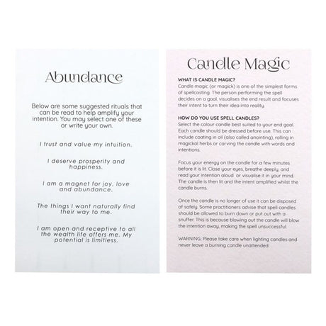 Pack of 12 Abundance Spell Candles - Candles at Gift Moments