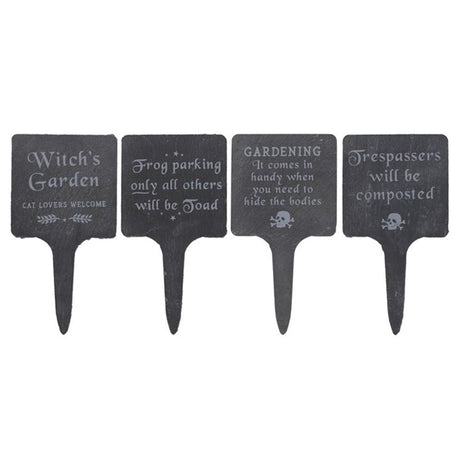 Slate Gothic Garden Signs Set of 4 - at Gift Moments