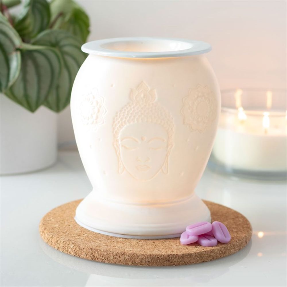 Elegant White Ceramic Buddha Electric Oil Burner - Oil & Wax Burners at Gift Moments