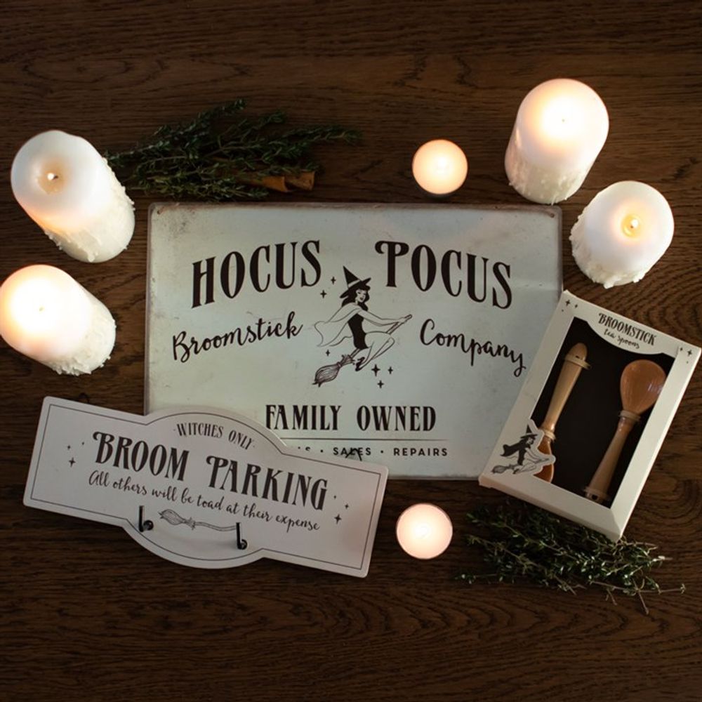 Hocus Pocus Broomstick Company Metal Hanging Sign - Signs & Plaques at Gift Moments