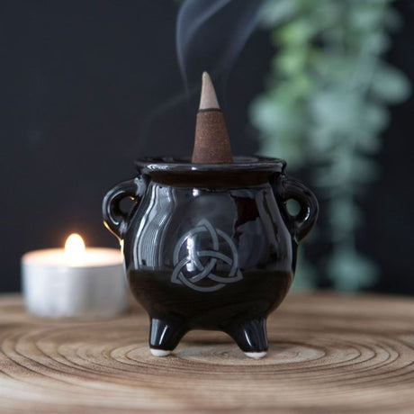 Triquetra Cauldron Ceramic Incense Holder - Incense Holders at Gift Moments