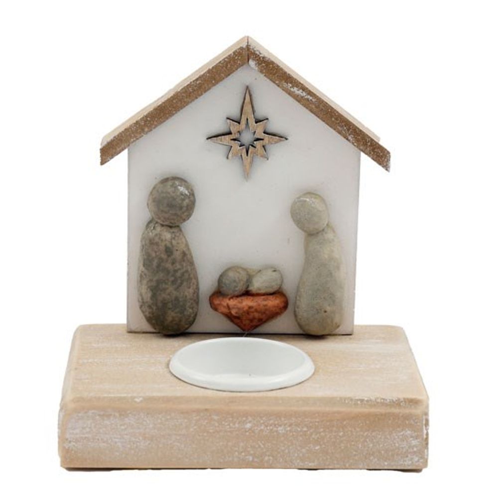 Pebble Nativity Tealight Candle Holder - Candle Holders at Gift Moments