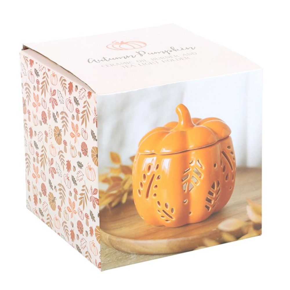 Orange Autumn Leaves Pumpkin Oil Burner - Oil & Wax Burners at Gift Moments