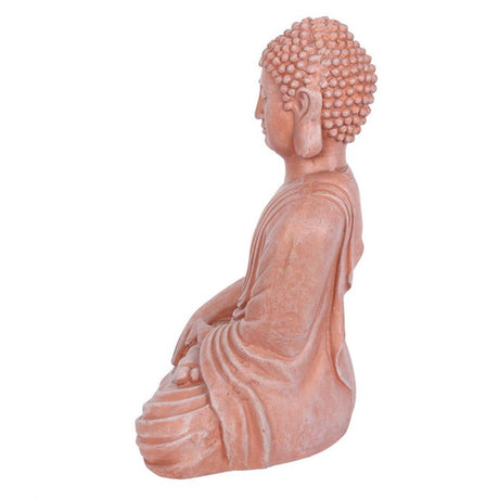 Terracotta Effect 52cm Sitting Garden Buddha - at Gift Moments