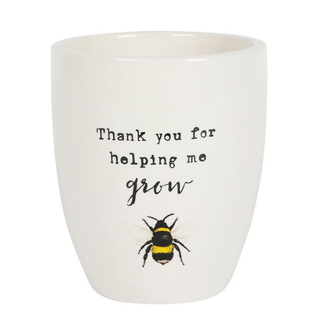 Thank You For Helping Me Grow Ceramic Plant Pot - Pots & Planters at Gift Moments