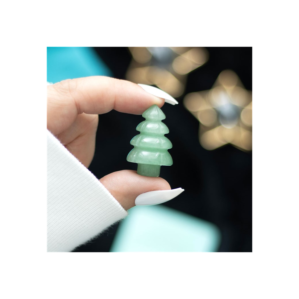 Green Aventurine Crystal Christmas Tree in a Bag - at Gift Moments