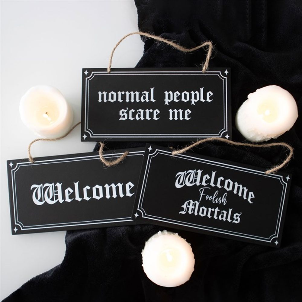 Welcome Foolish Mortals Hanging Sign - Signs & Plaques at Gift Moments