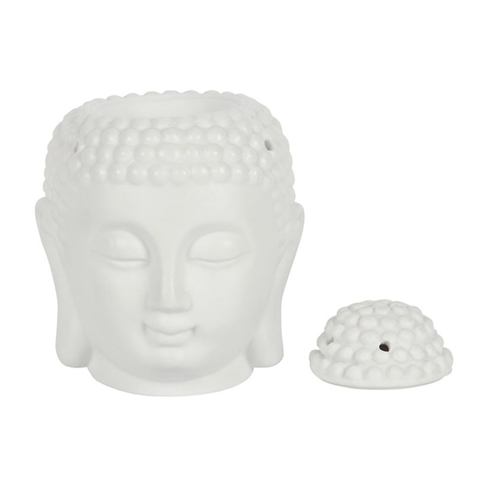 Matte White Buddha Head Oil Burner: 3 - Oil & Wax Burners By Gift Moments