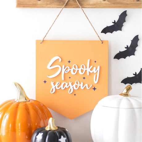 Orange Spooky Season Hanging Sign - Signs & Plaques at Gift Moments