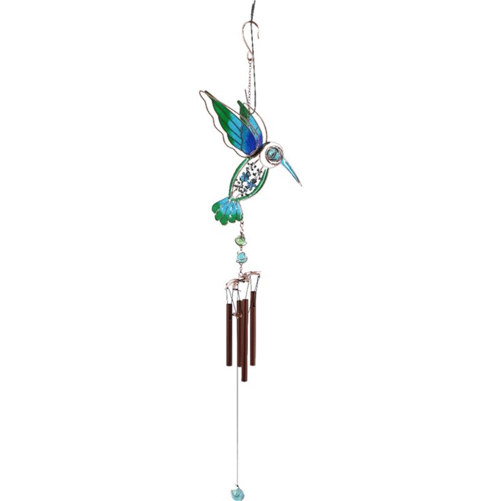 Blue/Green Hummingbird Windchime - Wind Chimes at Gift Moments