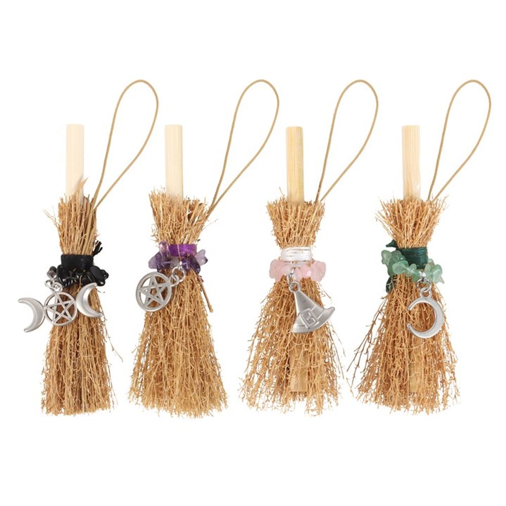 Pack of 12 Lucky Crystal Broomstick Car Charms - at Gift Moments