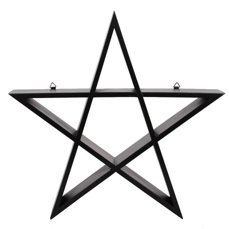 Pentagram Wall Shelf - Black Decorative Art Piece - at Gift Moments