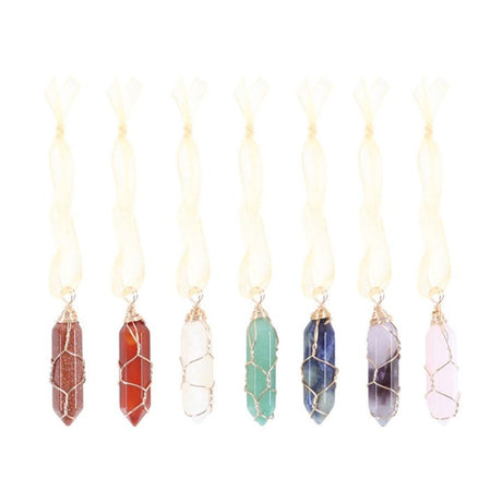 Set of 7 Hanging Crystal Tree Decorations - at Gift Moments