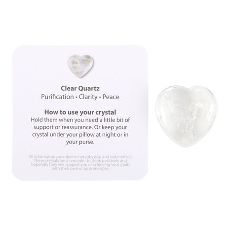 You Rock Clear Quartz Crystal Heart in a Bag - at Gift Moments