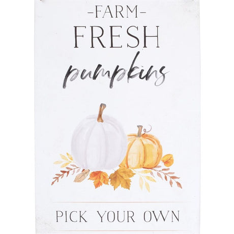 Farm Fresh Pumpkins Metal Hanging Sign - Signs & Plaques at Gift Moments