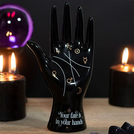 Black Ceramic Palmistry Hand Ornament - at Gift Moments