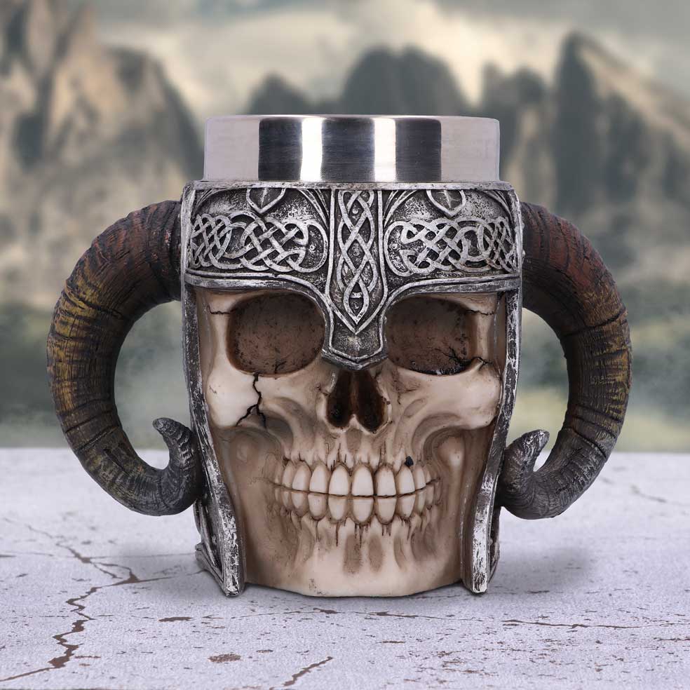 Viking Skull Helmet Tankard Historical Mug: 1 - Tankards By NN Designs