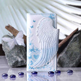 White Angel Wings Embossed Purse 18.5cm: 1 - Purses By NN Designs