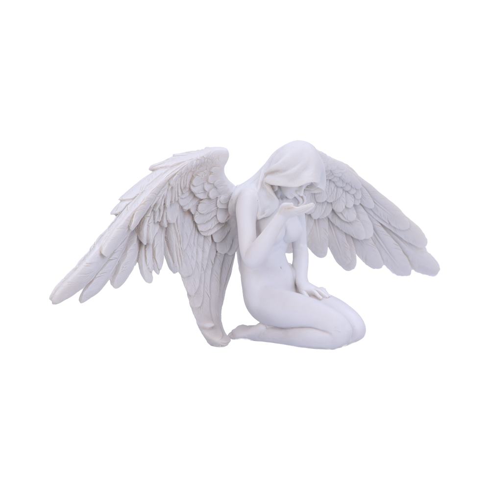 White Angels Offering Kneeling Caped Angel Figurine: 4 - Figures & Collectables By Gift Moments