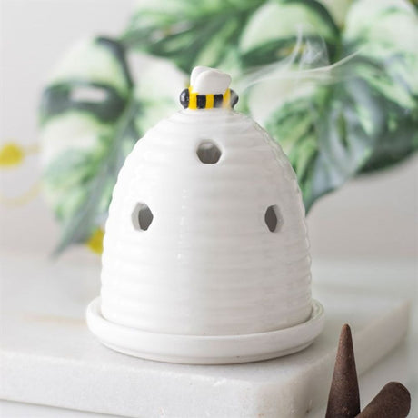 White Beehive Incense Cone Holder: 1 - Incense Holders By Gift Moments