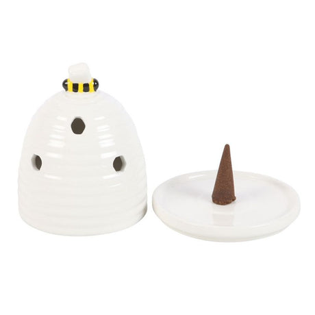 White Beehive Incense Cone Holder: 3 - Incense Holders By Gift Moments