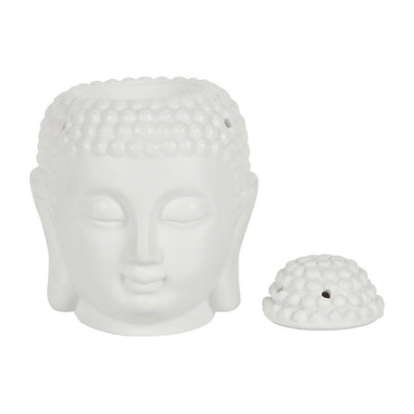 White Buddha Head Oil Burner: 3 - Oil & Wax Burners By Gift Moments